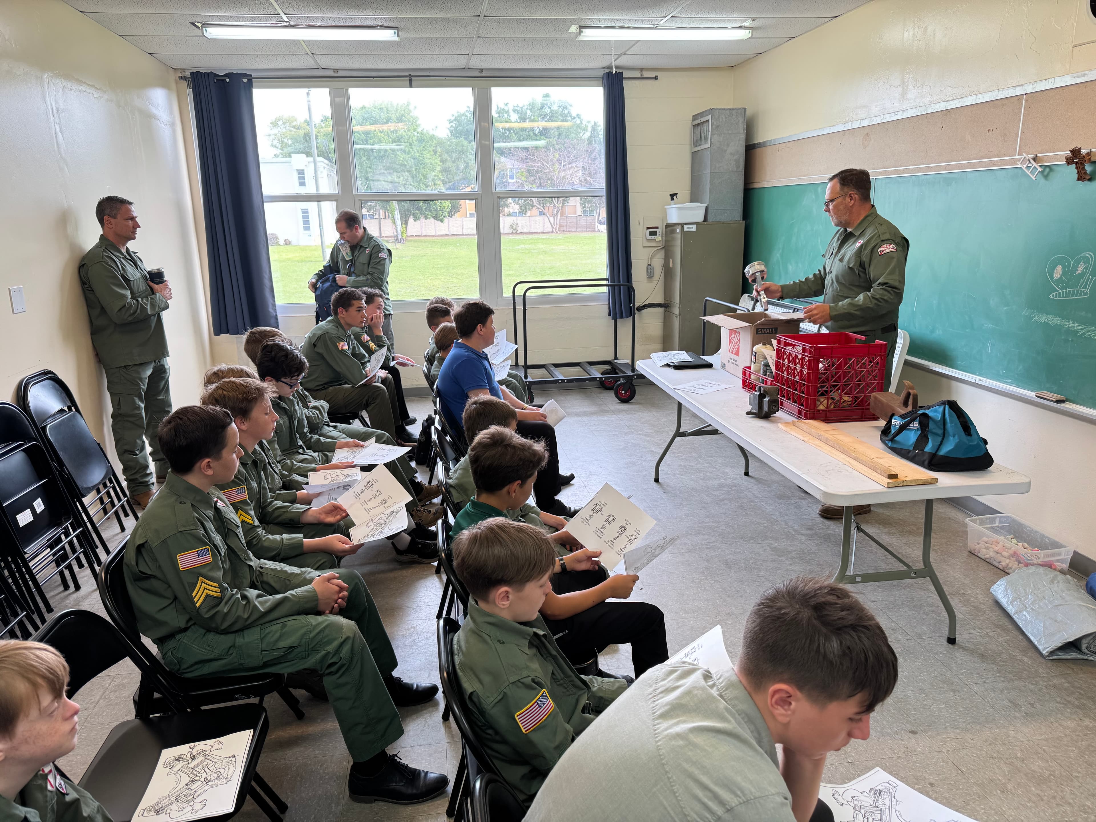 Troop 51 families during an outdoor formation moment
