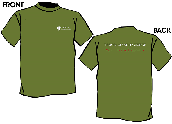 Class B uniform t-shirt front and back